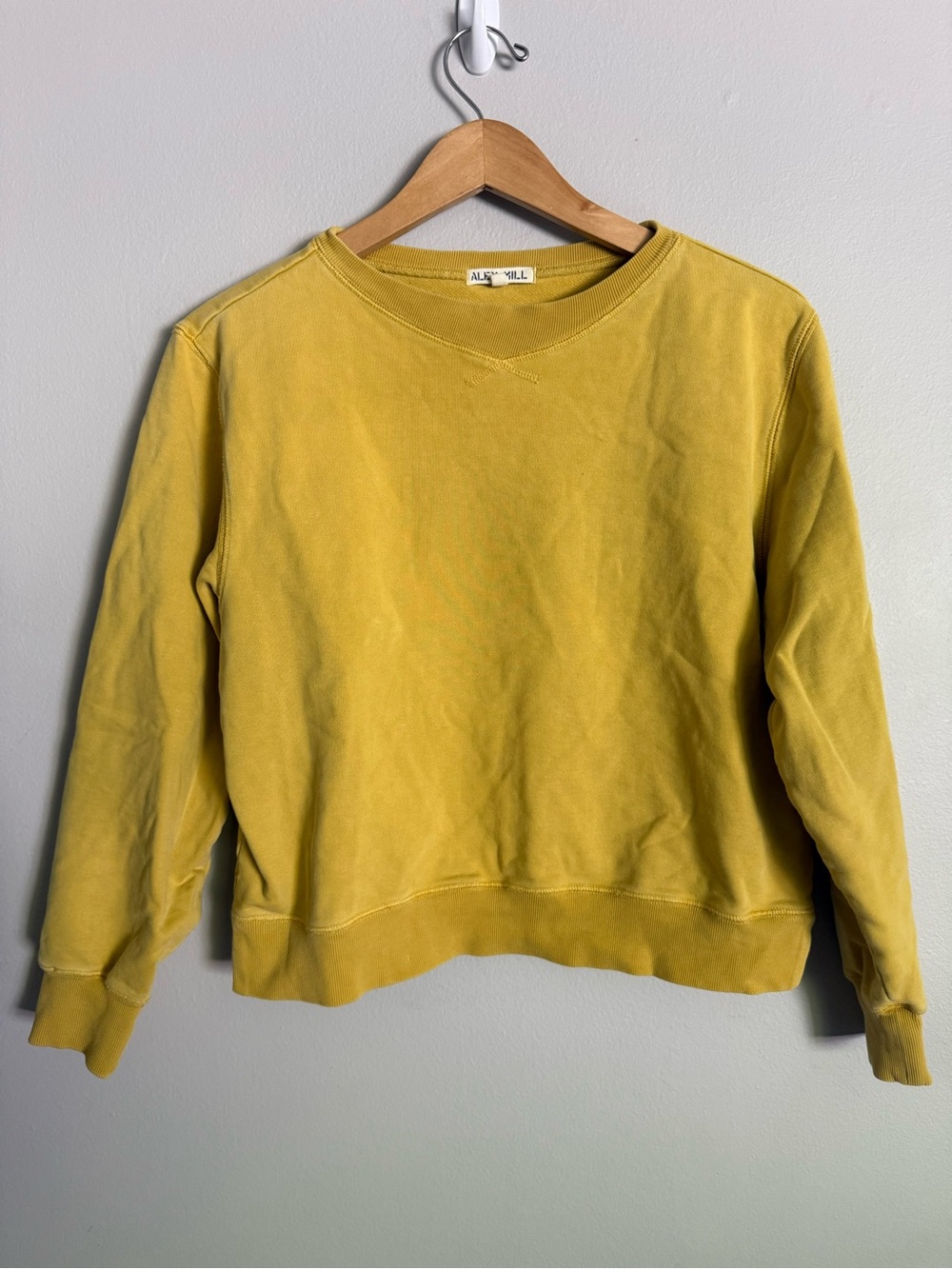 Alex Mill Women’s S Sweatshirt Yellow Crewneck Sweatshirt Cotton